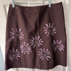 Boden Skirt with flowers, size 12